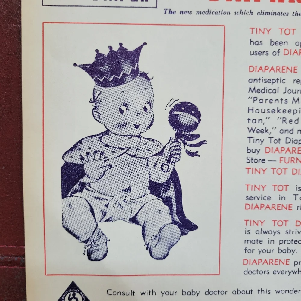 Vintage Baby Diaper Tiny Tot Ephemera ~ Baby Shower ~ Scrapbook ~ Crafts ~ FINAL